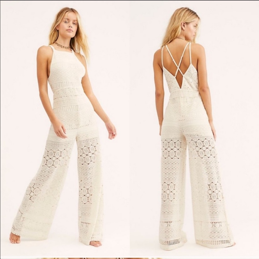 Free People Crochet Jumpsuit XS